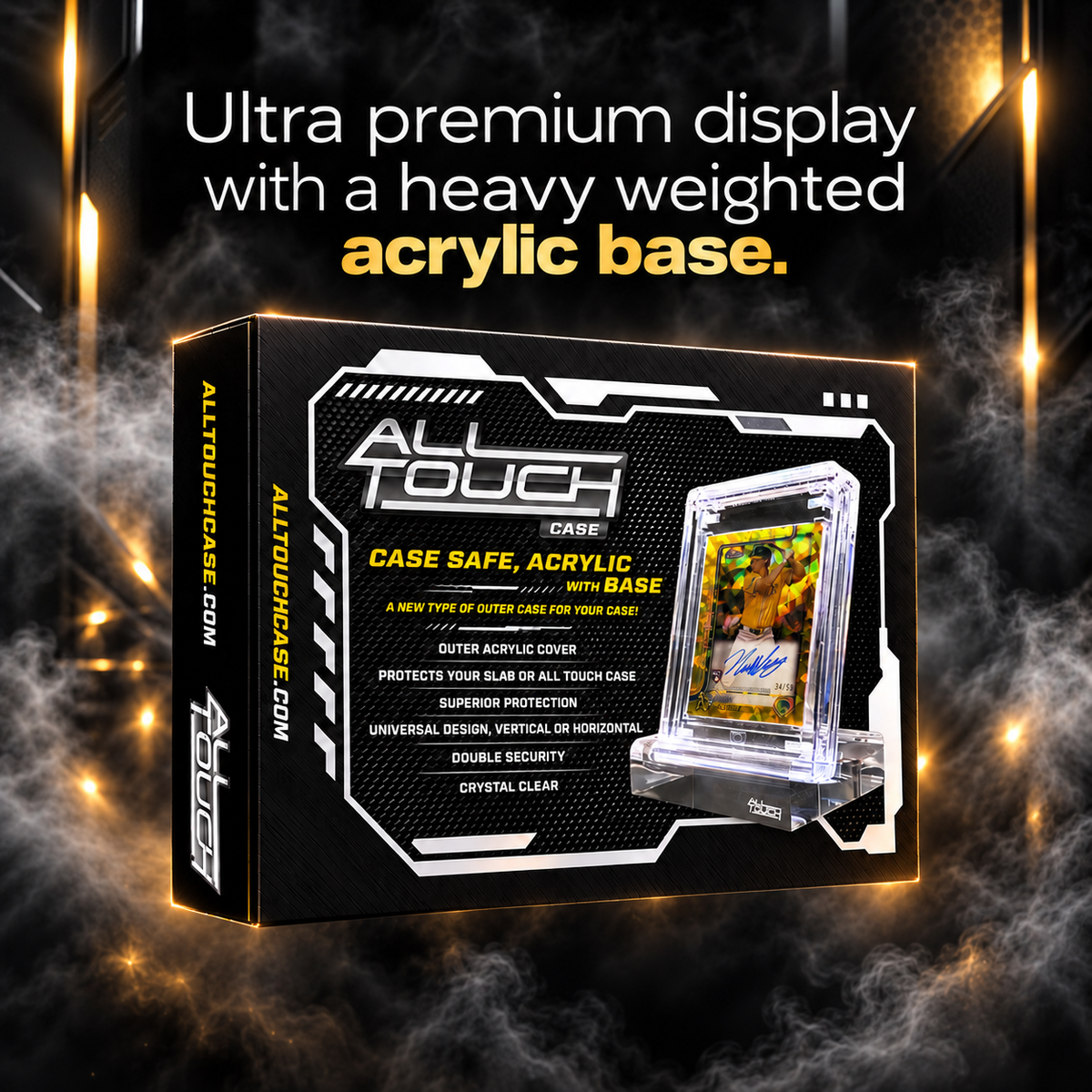 1 CASE SAFE with BASE 35pt, 55pt & TCG, Acrylic Outer Shell